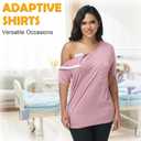 CASMON Post Shoulder Surgery Shirts for Women, After Rotator Cuff Tear Away Full Open Side Snap Adaptive Clothing Unisex (S)