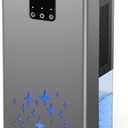 Dehumidifier, 95 OZ Water Tank Dehumidifiers for Home, 1000 sq. ft. Dehumidifier for Basement Bathroom Bedroom with Auto Shut Off, 7 Colors LED Light, Quiet Dehumidifiers with Sleep Mode, Grey