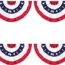 American Pleated Fan Flag,3 X1.5 Ft USA Patriotic Flag Bunting Half Fan Banner Decoration Indoor/Outdoor (4pcs)