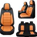 5 Seat Covers for BMW X3 2004-2026 Breathable Car Seat Covers,Anti-Slip Waterproof Car Seat Protectors with Airbag,Automotive Vehicle Cushion with Storage Pockets (Standard, Orange)