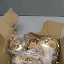 Crystal Metal Tealight Candlestick, Bling Bowl Candelabras, Tall Crystal Candle Holders Elegant Candle Centerpiece for Dining Table Wedding Home Mantel Decor(Golden, 2 Sets(6 Pcs))