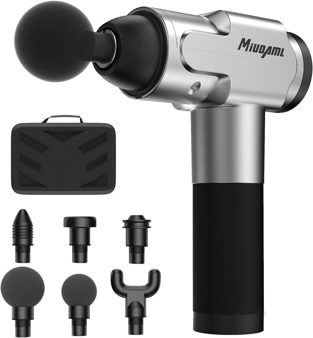 Muscle Massage Gun, Quiet Deep Tissue Massage Gun for Athletes Percussion Massager Handheld for Soreness U3 Silver