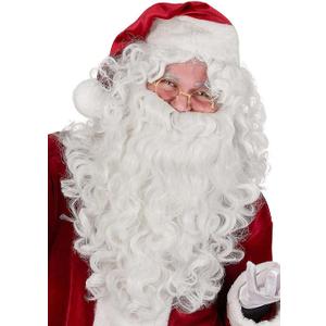 Deluxe Santa Beard and Wig Set - Santa Claus Wig with 23'' Long White Santa Beard, Glasses, Eyebrow and Wig Cap for Christamas Costumes Party Cosplay WIG305