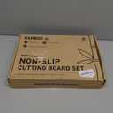 3 Packs Bamboo Cutting Board Set with Non Slip Feet Holder and Over Sink Nice Solid Thick Wood Juice Groove Chopping Board Extra Large Big Small Best Hardwood Kitchen Organic Vegetable Meat BBQ Kit (Brown)