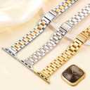 Slim Metal Band for Apple Watch Bands for Women 45mm 44mm 42mm(S3) Gold iWatch Bands with Protective Case, Stainless Steel Thin Dressy Strap for Apple Watch Band Series 9 8 SE 7 6 5 4 3-Gold