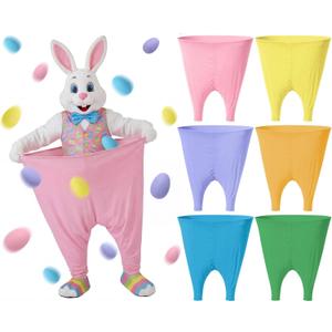 Halloscume Granny Pants Yard Game Easter Game Set Include Granny Pant and Balls Giant Pant Outdoor Easter Ring Toss Games for Families Outdoor Indoor (Pink, Yellow, Purple, Green, Orange, Blue)