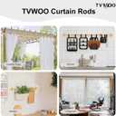 TVWOO Gold Wrap Around Curtain Rods:5/8" Small Blackout Adjustable Window Curtain Rod for Bedroom Kitchen Apartment Renter Friendly,Room Darkening Curved Drapery Rods Easy Install,Brass Golden 48-90"