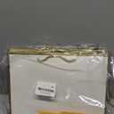 TKSBAG 12PCS Gift Bags Medium Size with Handles, 12.5 x 9.8 x 4.3 In White Gold Thank You Bags with Bow Ribbon for Wedding, Birthday, bridesmaid, Groomsmen, Party Favors, Valentine