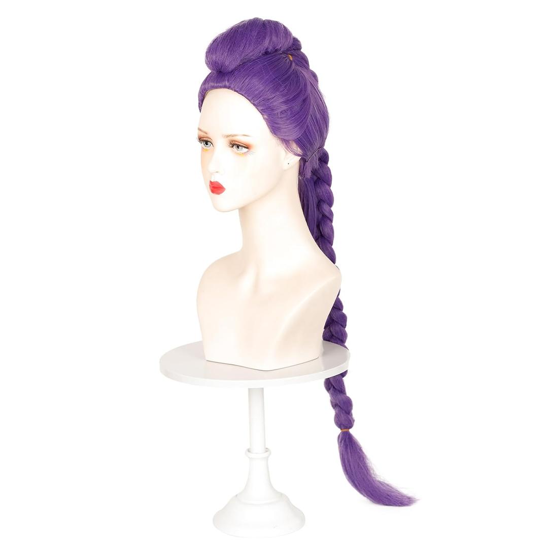 Light Purple Wig with Long Braids for Women Halloween Cosplay - Kpop Costume Wig