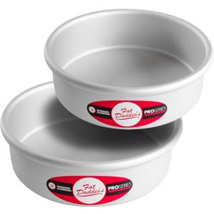Fat Daddio's Anodized Aluminum Round Cake Pans, 2 Piece Set, 7 x 2 Inch