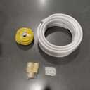 50ft Length Mini Split Line Set,1/4" 5/8" OD Copper Pipes Tubing and 3/8 White PE Thickened Insulated Coil with Flared Nuts for Mini Split Air Conditioner HVAC or Heat Pump System (50FT(1/4+5/8))