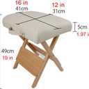 Elitzia Salon Furniture Foldable Wooden Chair Beauty Spa Chairs Salon Stool 3 Colors Optional ET20646 (Creamy-White), Onesize