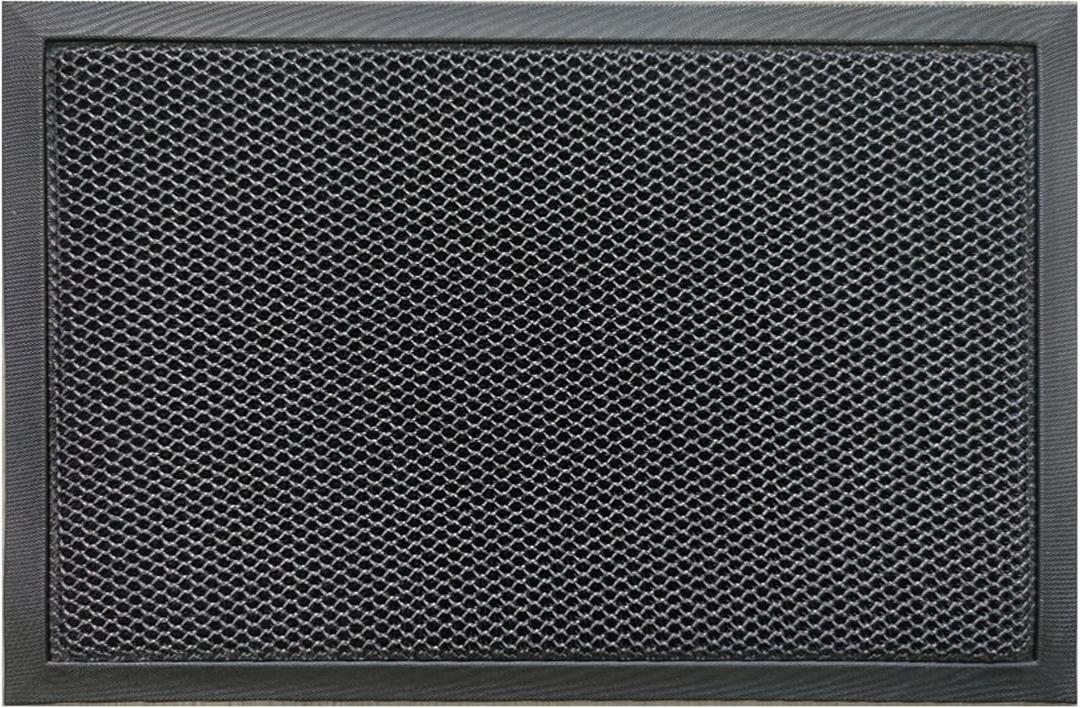 2 x Nicoman 3D Mesh Door Mat, Heavy-Duty Dirt Trapper Floor Matt for Indoor/Outdoor, Entrance Patios Garden Garages, Low-Profile, Non-Slip, Machine Washable, Charcoal 90x60cm (3x2ft)