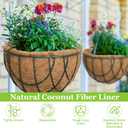 Riare 4 Pack 16 Inch Round Coco Liners Replacement, 100% Natural Coconut Coir Liners for Hanging Baskets, Garden Flower Vegetables Planter Pot, Window Box, Fence, Decks