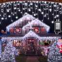 1620 LED Christmas Outdoor Lights with 360 Drops, 164ft Hanging Curtain Lights with 8 Modes Timer & Memory, Waterproof Christmas Fairy Lighs for House Roof Holiday Wedding Christmas Decor (Cool White)