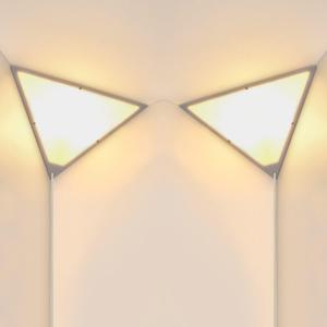 Corner Lights for Living Room, 2 Pack Corner Light with Switch, Plug in Ceiling Light with Acrylic White Shade, Modern Triangle Lights for Wall, Corner Lights for Bedroom, Office, Apartments (E26-2 Pack)