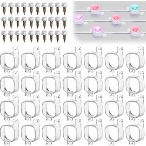 70 Sets Light Clips for Govee H706 H806 Mounting Clips with 140 Screws Compatible with Govee Pro Permanent Outdoor Lights Extension, Install Firmly (Clear)
