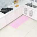 LanYunUmi Pink Rugs for Bathroom Slip-Resistant Shag Chenille Bath Rugs Mat Extra Soft and Absorbent Bath Rug for Shower Room Machine-Washable Fast Dry (Pink, 20"x47")