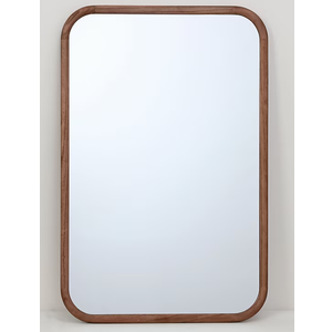 22x16 in Rectangle Warm Walnut Polished Wall Mirror