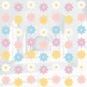 Pasimy 8 Pcs Daisy Boho Party Decorations Groovy Daisy Paper Garlands White Flower Hanging Garland Banner Hippie Flower Cutouts for Birthday Shower Wedding Party Favor Supplies (Fashion,Pastel)