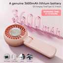 ZOZOO Portable Handheld Fan, 5 Gear High Speed, Rechargeable Mini Personal Hand Fan, Up to 14 Working Hours, 3 IN 1 for Travel, Beach Vacation, Camping, Gifts for Women, (Pink), Foldable