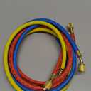 3 Pieces AC Manifold Gauge Hose Kit for R134A R404A R12 R502, 1/4" Thread Automotive Air Condition Refrigerant R134A A/C Charging Hose with 5ft Hoses