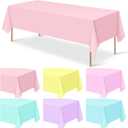 12Pcs Plastic Pastel Color Tablecloths,Assorted Color Table Cloth Disposable Rectangle Table Covers for Baby Shower, Wedding,Birthday Party,Spring Easter and Summer Party Decorations, 54 x 108 Inch