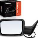 A-Premium Driver Side Power Door Mirror - Compatible with Ram 1500 2014-2018, 1500 Classic 2019-2022, Ram 2500 2013-2018 - Heated Manual Folding Textured Black - Replace# 68147863AO