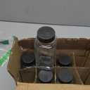 Glxgow 6Pack 8 oz Glass Juice Bottles with Lids & Labels, Reusable Travel Juice Storage Containers, Clear Glass Drink Jars for Juicing, Water, Ginger, Wellness Shots - Leakproof, Dishwasher Safe