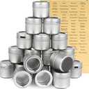 Juvale 20-Pack Magnetic Spice Jars - Space-Saving & Magnetic Spice Rack for Refrigerator - Preprinted Labels & Seasoning Containers - Pack of 20, 3.4 fl oz