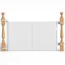 Upgraded Retractable Baby Gates for Stairs & Banister, Mesh Dog Gate Indoor, Extends to 55" Wide 33" Tall, Child Safety Gate for Stairway, Banister & Wall Mount (White)