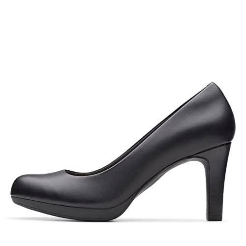 Clarks Women's Adriel Viola Dress Pump, Black Leather, 6.5 Wide