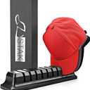 Hat organizer for baseball caps - hat holder for 10 baseball caps - No install required cap rack closet organizer system hat racks for baseball caps (Black)