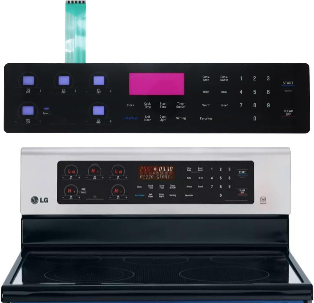 AGM73551624 Membrane Switch Touch Control Panel (Not Stainless Steel) Compatible with LG LRE3083ST Range/Stove/Ovens for 3192020,AP5806067,PS9492931,EAP9492931