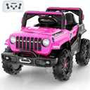 SEALIGHT 12V Kids Ride On Truck Car w/Parent Remote Control, 4 * 380W Motors, 3 Speeds, Emergency Braking, LED Lights, Music & Horn, Kids Electric Vehicles for Boy Girl Gift