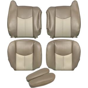 Driver and Passenger Bottom & Top Seat Cover Tan Replacement for 2003-2006 GMC Yukon Sierra 1500 Denali