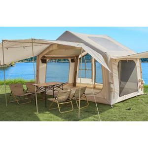 DanCoom 6-8 Person Inflatable Tent for Camping, 96.8 ft² Large Camping Tent Includes Tarps, 3000mm Waterproof Easy Setup Glamping Blow Up