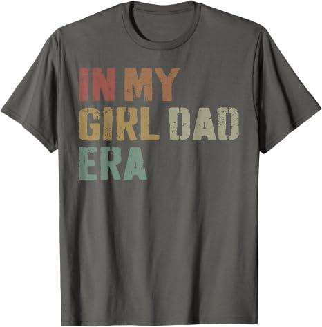 Funny in My Dad Daughter Era Tee Fathers Day Men Gifts T-Shirt (Gray, M)