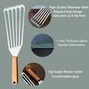 12.4" Stainless Steel Cooking Utensil, Kitchen Slotted Turner, Fish Turner Great for Egg/Meat Turning, Griddles & Grill