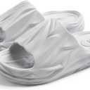 Spesoul Cloud Slides for Men Women Soft Thick Sole Slide Sandals Recovery Foam Pillow Slippers for House Shower Pool Beach Indoor Outdoor Walking (7-8 Wide Women/6-7 Wide Men, Grey)