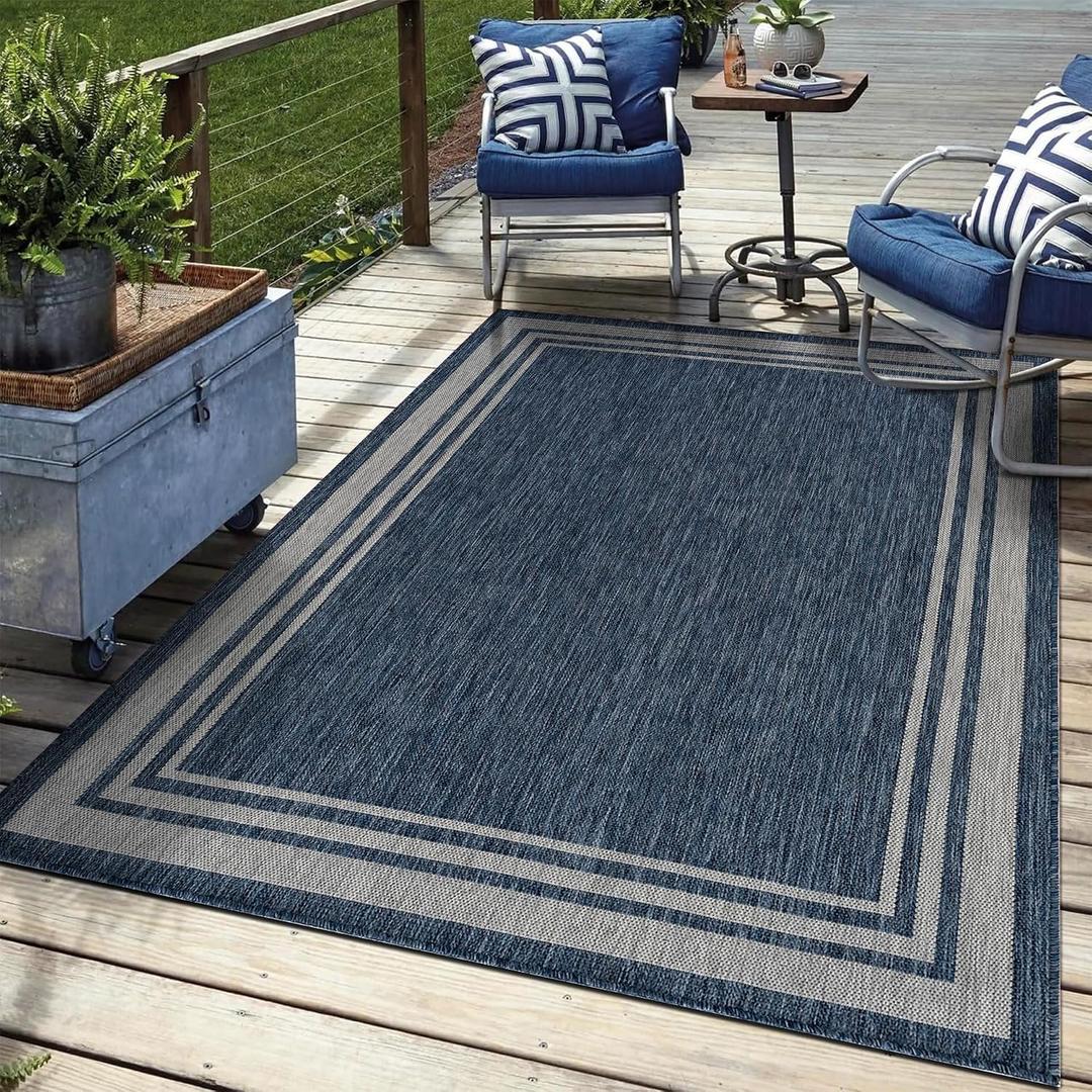 Keen Home Design Waterproof Outdoor Area Rug, Patio Deck Porch, 8x10