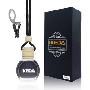 2 x Car Air Fresheners for Men | 10ml Air Freshener | Strong Perfume Hanging Diffuser with Odour Eliminaor Technology | Car Accessories | Car Scents Air Fresheners by Ikeda (Square, New Car)