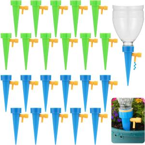 22 Pack Self Watering Spikes for Plant, 11 Blue & 11 Green Automatic Plants Waterer, Insert Devices with Adjustable Valve Switch for Garden Water Planter System Indoor & Outdoor