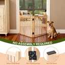 Wooden Freestanding Dog Gates, Foldable Wood Pet Gate Indoor, No-Painted Puppy Gate for Doorways, Stairs, 23" Height-2 Panels