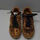 LUCKY STEP Women's Platform Canvas Sneaker Casual Lace-up Stylish Tennis Running Retro Classic Trainers Walking Fashion Sneakers, Size 7, Brown Leopard