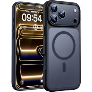 TOCOL for iPhone 17 Pro Case, Compatible with Magsafe, Full Camera Protection, Built-in Magnetic Ring, Drop Protection, Translucent Matte Phone Case for iPhone 17 Pro 6.3 inch (Black)