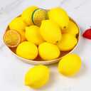 MAQUITA 25 Artificial Lemons Artificial Fruits Fake Lemons Lifelike Lemonade Simulation Party Kitchen Table Summer Decorations Vase Filler Photographic Props