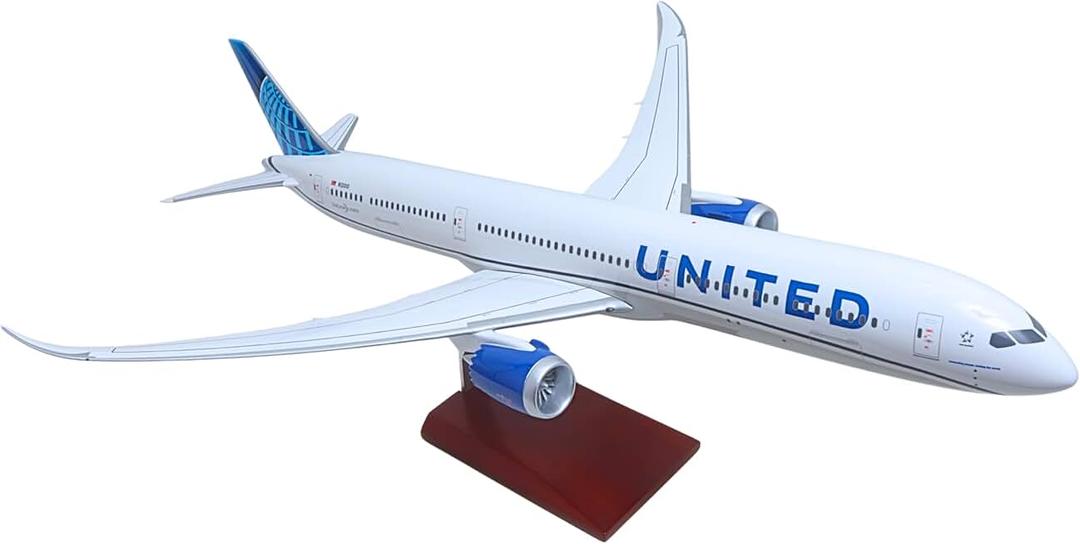 Skymarks Elite United 787-10 1/100 Scale Collectible Injection-Molded Resin Airplane Model with Wood Stand Officially Licensed for Ages 14+