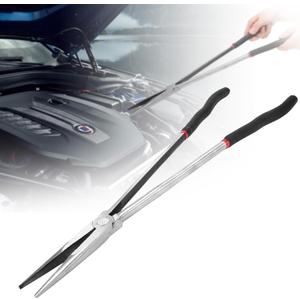 Straight Long Needle Nose Pliers, 11inch Long Reach Nose Pliers Long Reach Plier Nipper Bent Nose Duckbill Pliers for Narrow Spaces and Limited Areas