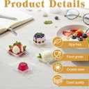 400 Pack Mini Dessert Plates with Tasting Spoons, 2.4'' Small Clear Dessert Plates for Appetizer Reusable Mini Square Plastic Appetizer Plates Set for Dessert Sauce Snack Cake Ice Cream Fruit